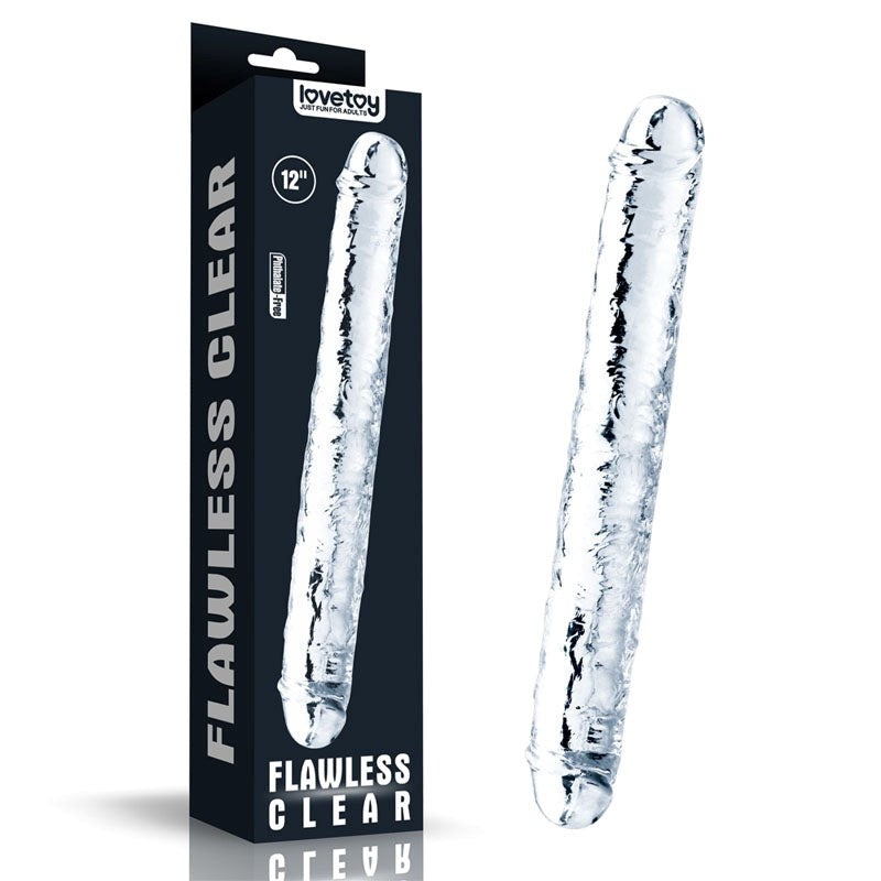 Flawless Clear Double Dildo 12 Inch Double Ender