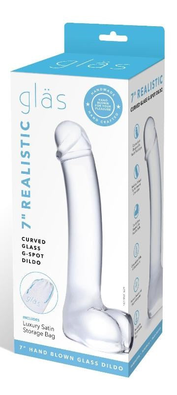 Glas Realistic Curved Glass G-Spot Dildo 7 inch Glass Sex Toys