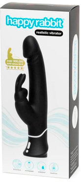 Happy Rabbit Rechargeable Realistic Vibrator Black Rabbit Vibrators