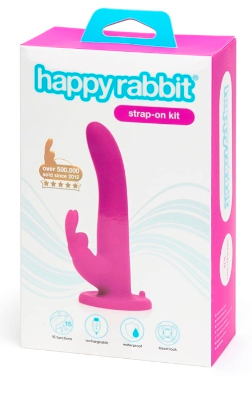 Happy Rabbit Vibrating Strap-On Harness Set Purple - Strap On Sextoys