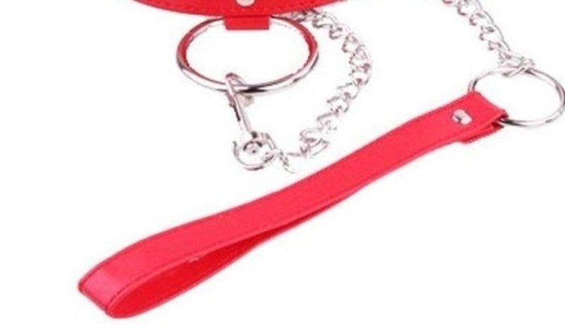Exquisite Bondage Collar Set with Heart Crystal Accents Fancy Dress Ups