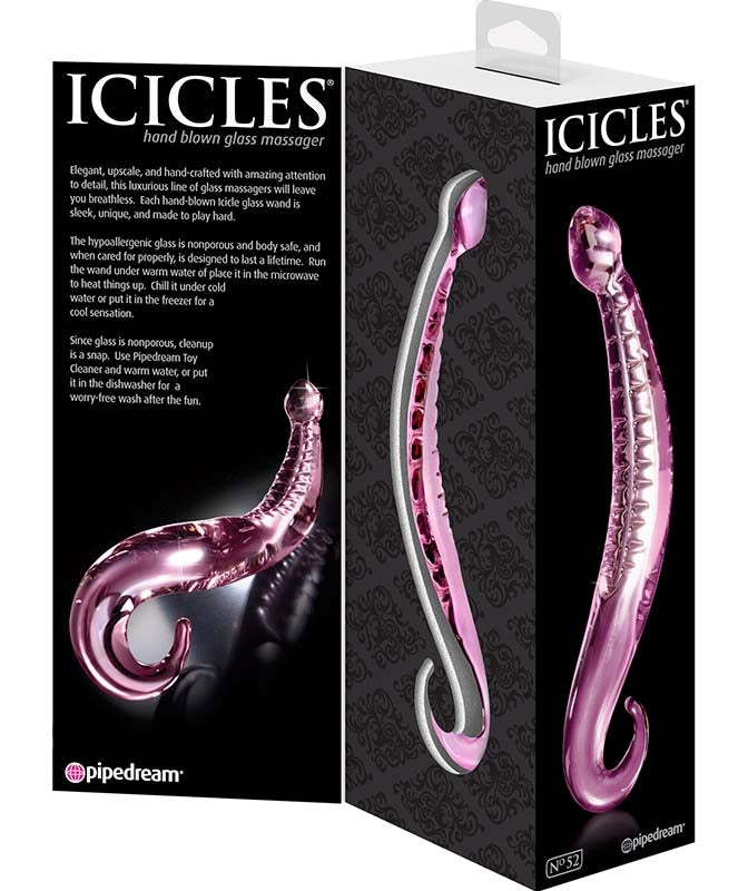 Pipedream Icicles No 52 G Spot and P Spot Stimulator Glass Sex Toys