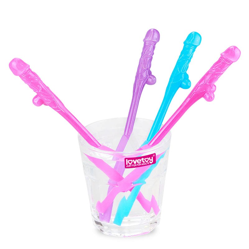 Jokes + Parties Coloured Willy Straws - 9 Pack Sex Games, Coupons and Tricks