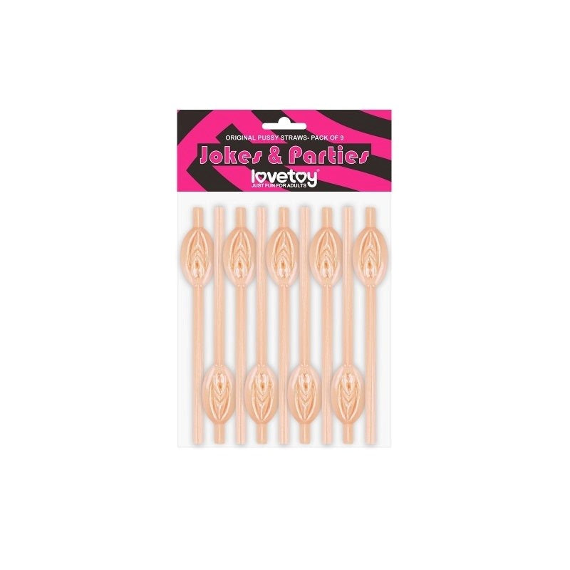 Jokes + Parties Original Pussy Straws - 9 Pack Bachelorette and Bucks