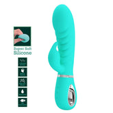 Party Up EDWARD USB Rechargeable Rabbit Vibrator Teal Rabbit Vibrators