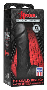Kink The Really Big Black Pleasure Stick - 12 Inches of Ecstasy Realistic Dildos
