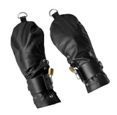 Lace Up Leather Mitts with Wrist Cuffs Cuffs and Restraints