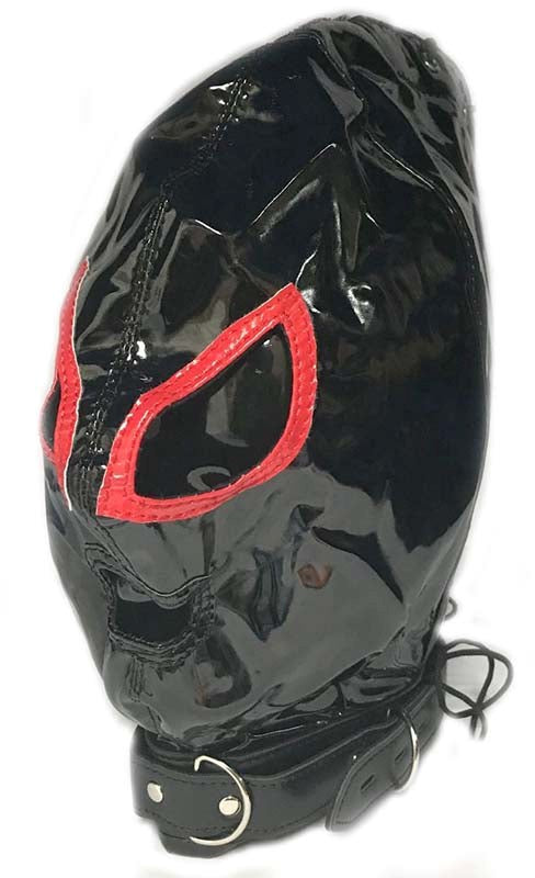 Ladies Red & Black Bondage Hood - Bondage Hoods