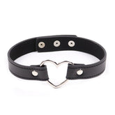 Leather Collar With Metal Heart Collars and Leads