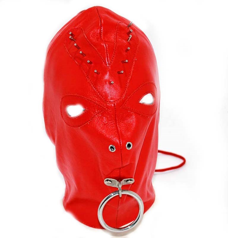 Leather Spiked Devil Hood Bondage Hoods