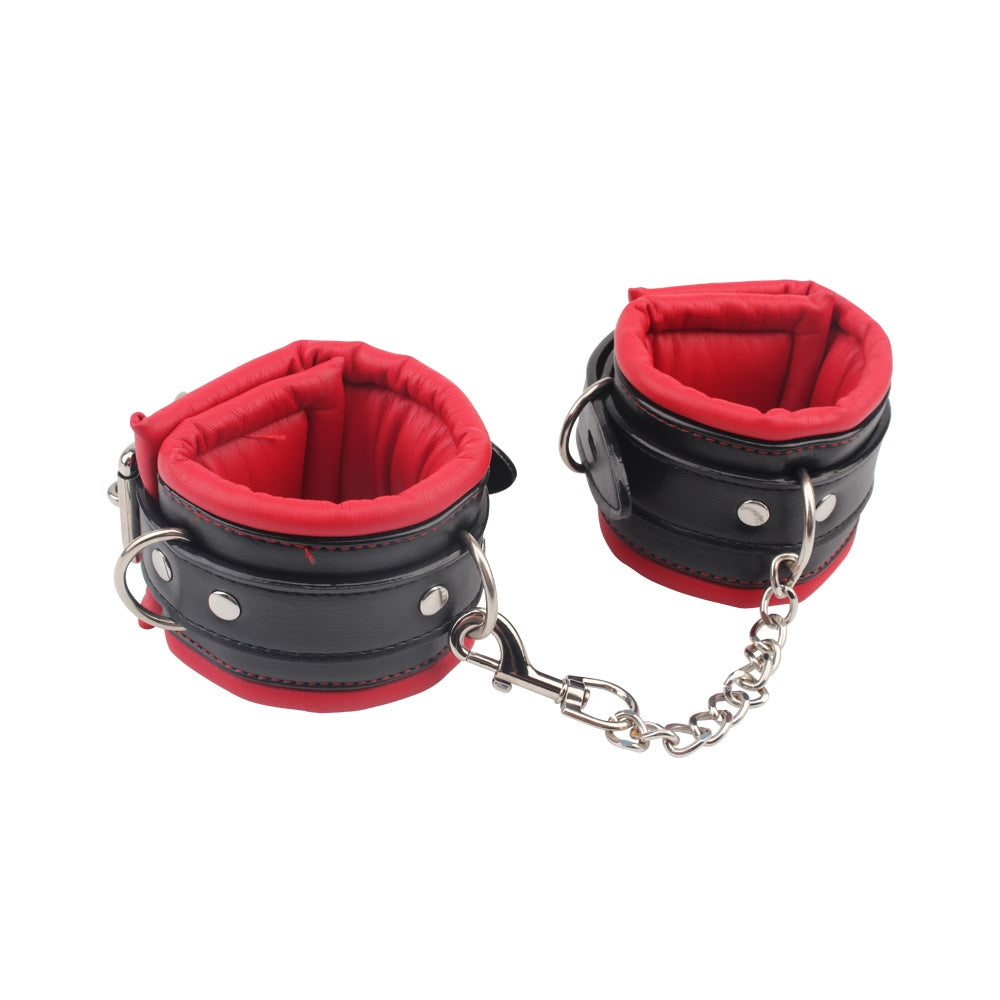 Behave Super Soft BDSM Ankle Cuffs Red / Black Cuffs And Restraints