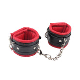 Behave Super Soft BDSM Ankle Cuffs Red / Black Cuffs And Restraints