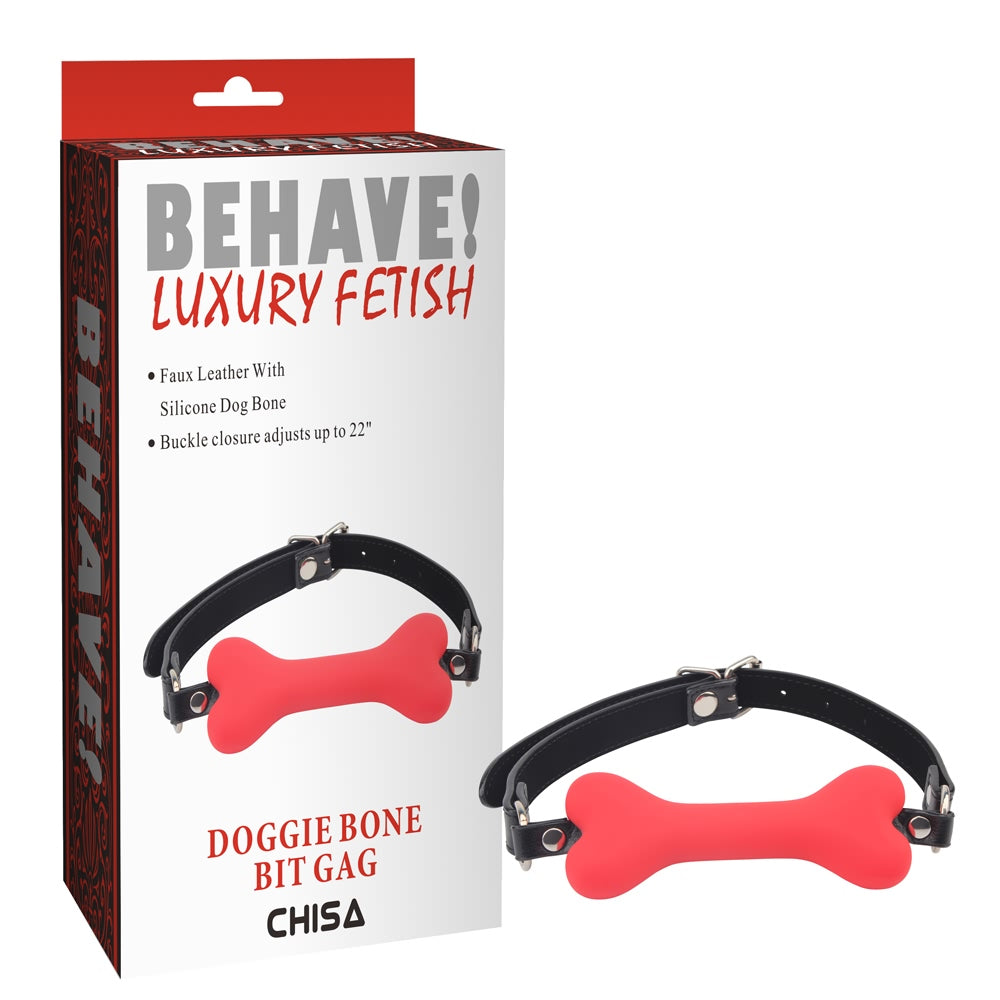 Behave Doggie Bone Adjustable BDSM Play Bit Gag Bondage Gags and Bits