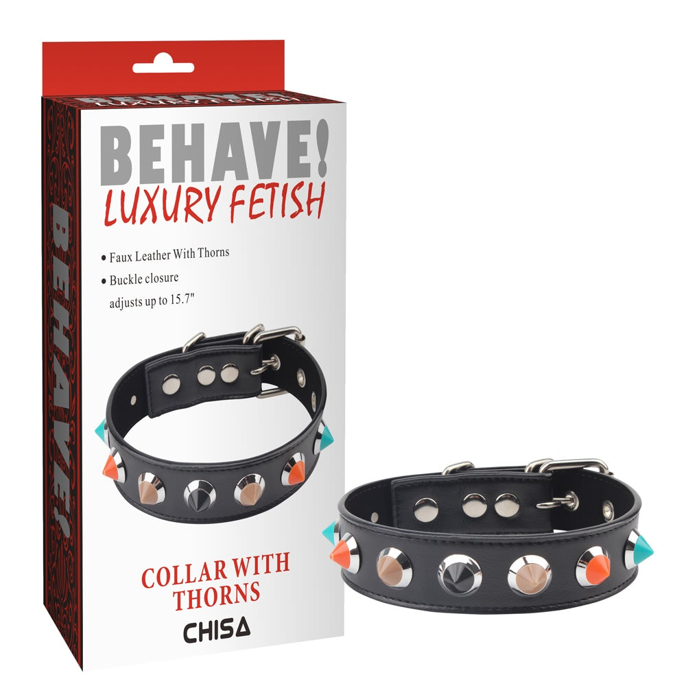 Behave Soft and Smooth Bondage Collar with Thorns Cuffs And Restraints