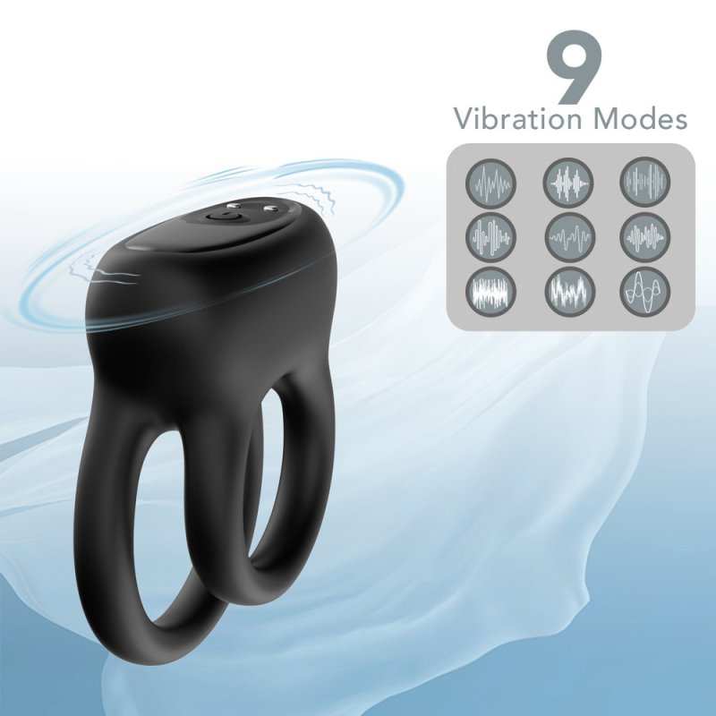 BDStyle Wireless Double Vibrating Mens Love Ring Vibrating Cock Rings