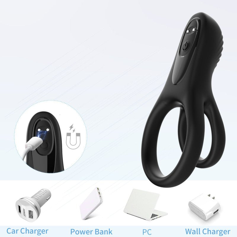 BDStyle 9 Functions Flexible Rooster Ring For Men Vibrating Cock Rings