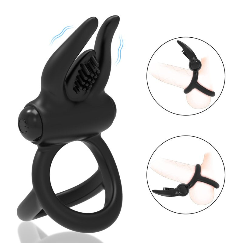 BDStyle Multi Functions Cock Ring With Vibrating Clit Stimulator Vibrating Cock Rings