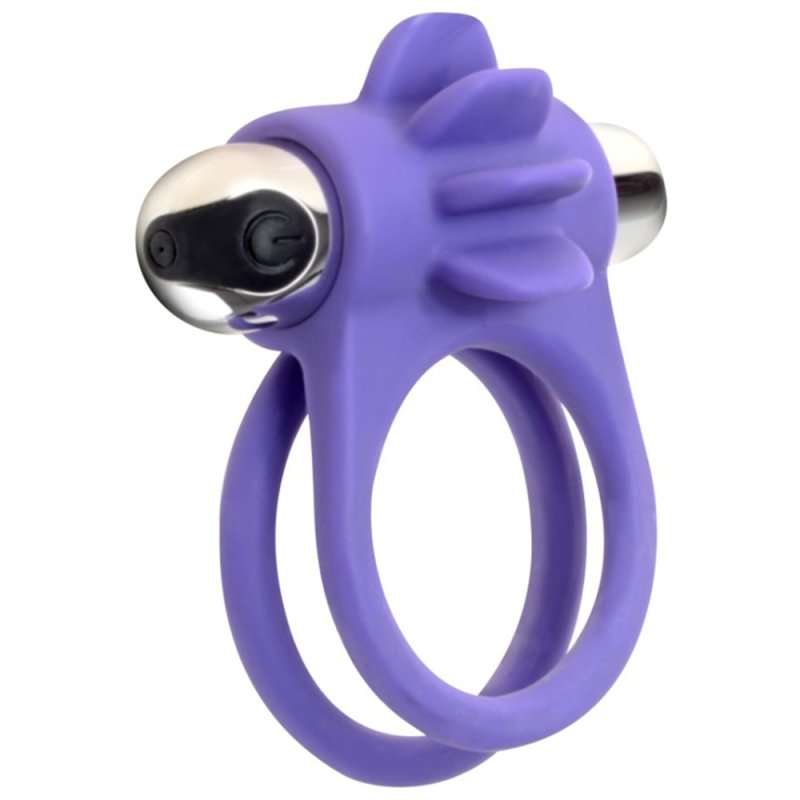 X-Men Clitoris Stimulating Silicone Vibrating Cock Ring Purple Vibrating Cock Rings
