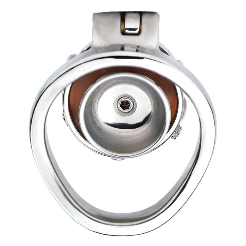 BDStyle Fake Silicone Stainless Steel Male Chastity Cage With Bent Ring Male Chastity