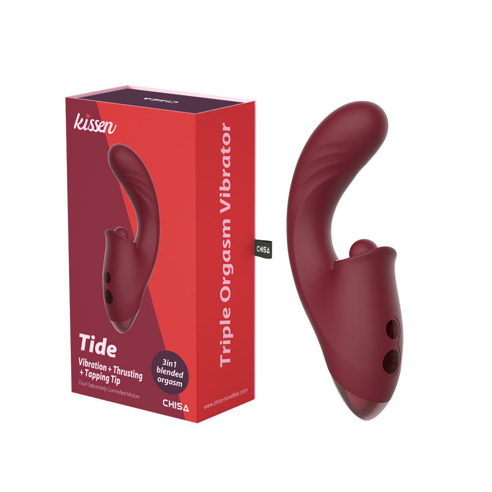 Kissen Tide Triple Orgasm Rabbit Vibrator Merlot Rabbit Vibrators