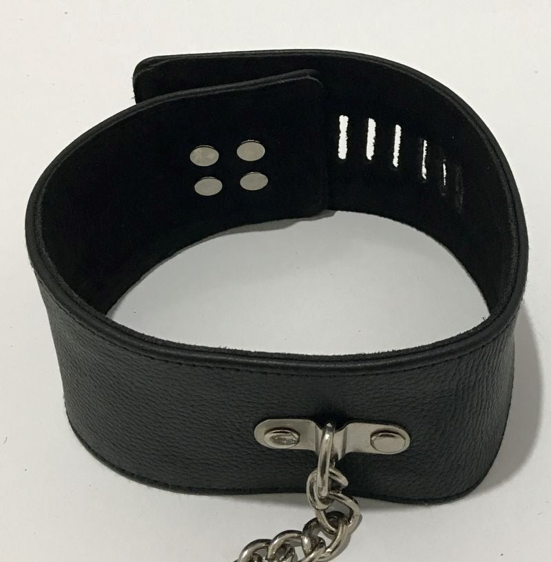 Licks & Lashes Leather Wrist, Ankle and Choker Restraint Set Cuffs and Restraints