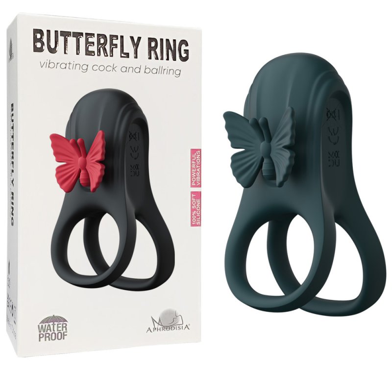 BDStyle Butterfly Vibration Lock Mens Cock Ring Vibrating Cock Rings