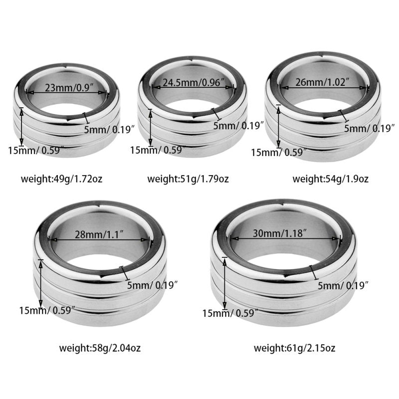 BDStyle Heavy Duty Stainless Steel Cock Ring 2 Ring Design Steel Cock Rings