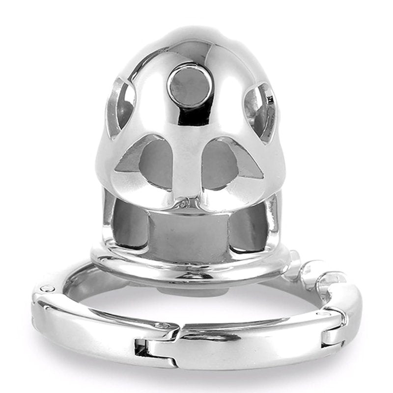 BDStyle Adjustable Ring and Invisible Vertical Lock Cock Cage Male Chastity