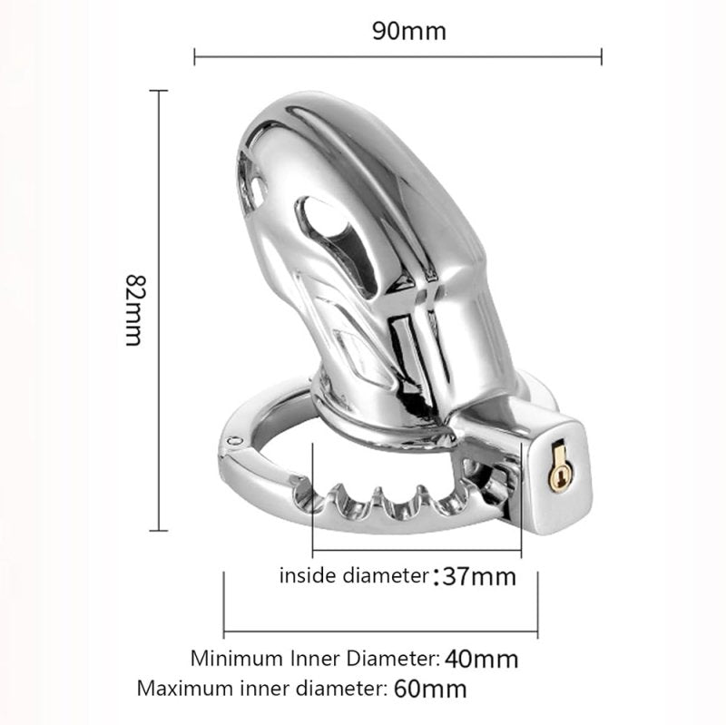 BDStyle Adjustable Ring and Invisible Vertical Lock Cock Cage Male Chastity