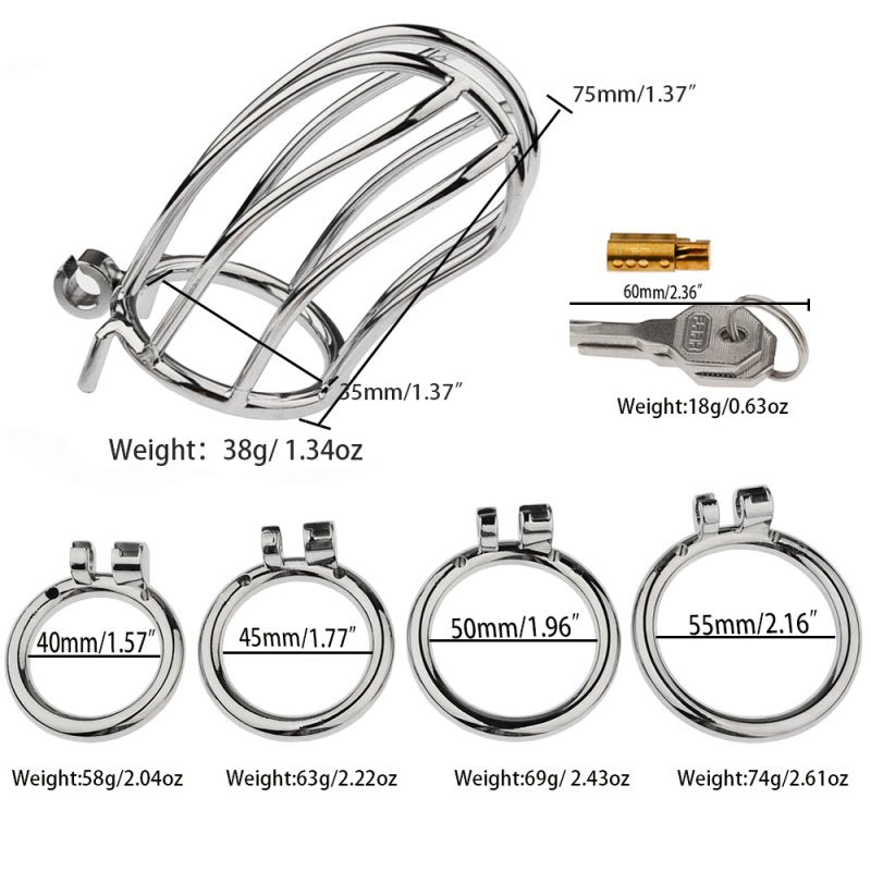 BDStyle Classic Small Banana Male Chastity Cage Hide Lock Male Chastity