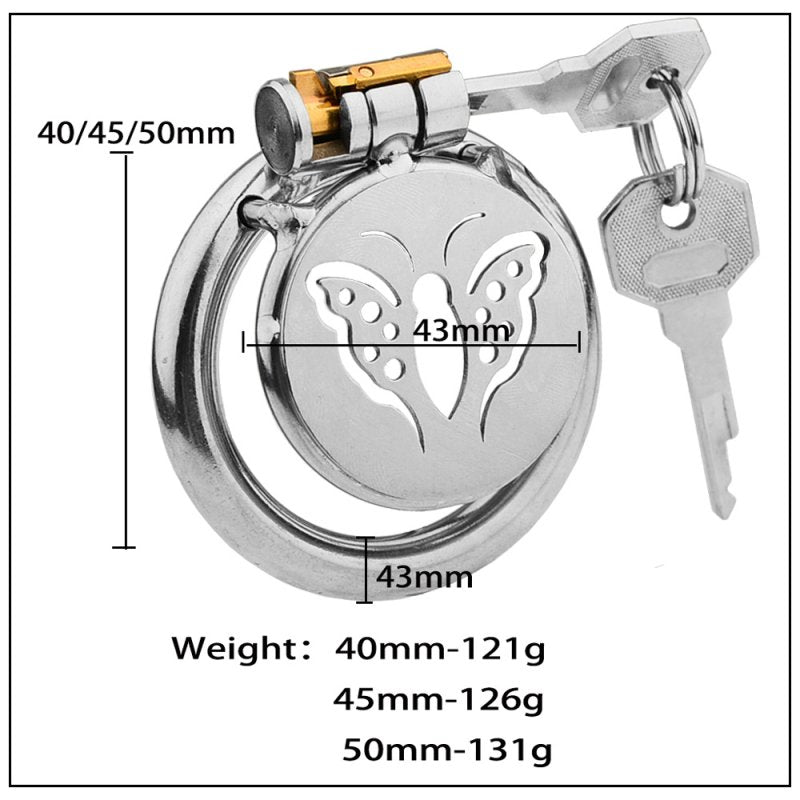 BDStyle Butterfly Flat Metal Male Chastity Cage Male Chastity