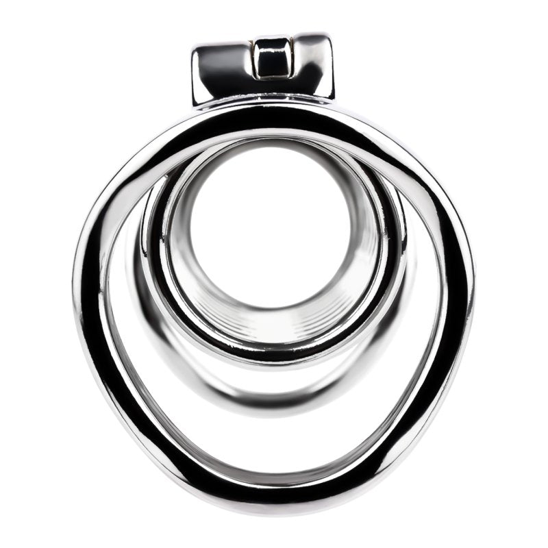 BDStyle Metal Double Ended Chastity Cage Bent Ring Male Chastity