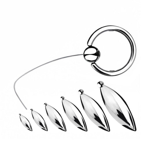 BDStyle Oval Bullet Urethral Sound With Pull Ring - Urethral Sounds
