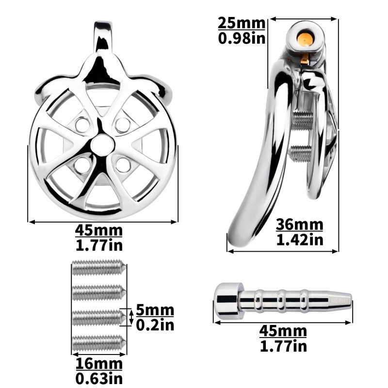 BDStyle Spike Mens Chastity Cage With Metal Urethral Catheter Male Chastity