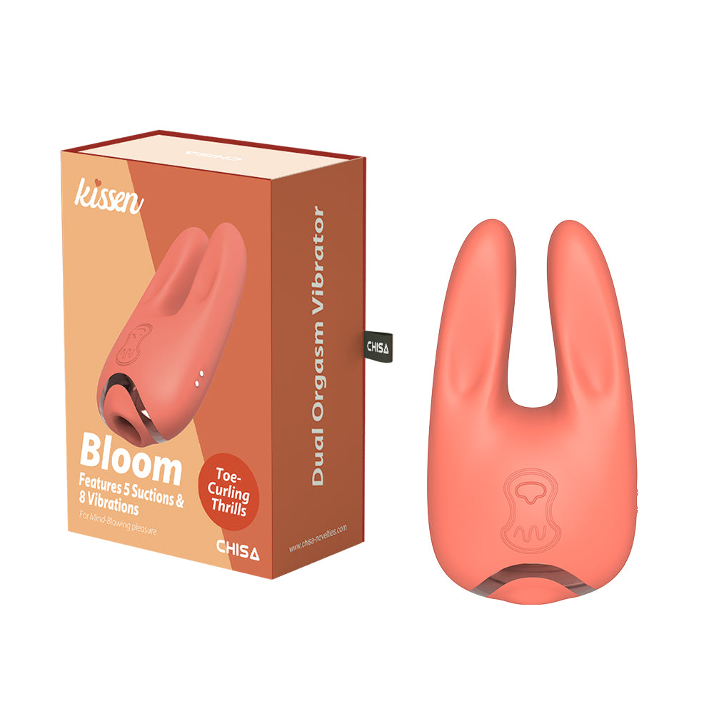 Kissen Bloom 5 Suction & 8 Vibration Clitoral Massager Peach Clit Ticklers and Pulsators