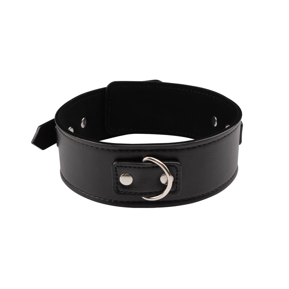 Behave Midnight Fully Adjustable Bondage Collar Black Collars and Leads