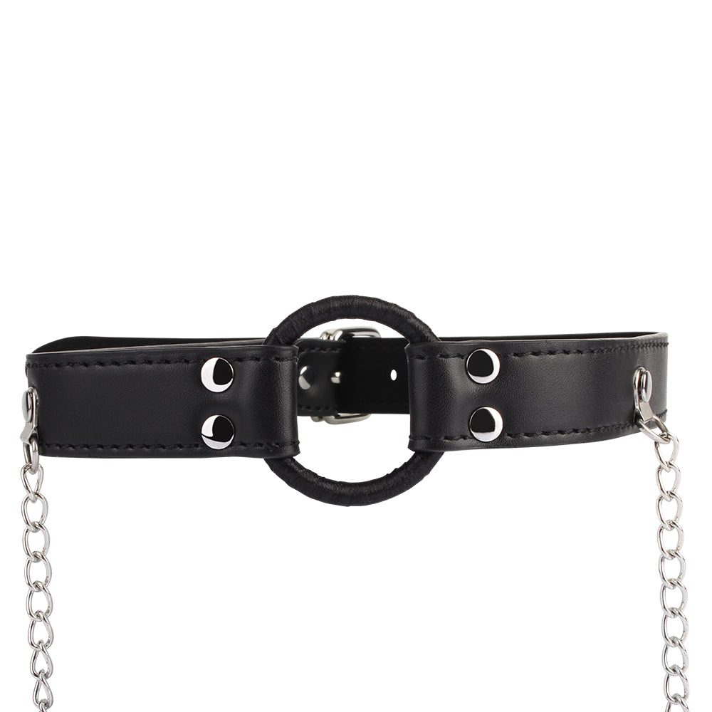 Chisa Breathable O-ring Gag with Nipple Clamps Bondage Gags and Bits