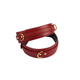 Chisa Soft and Sturdy Wrist to Thigh Cuff Set Red Cuffs And Restraints