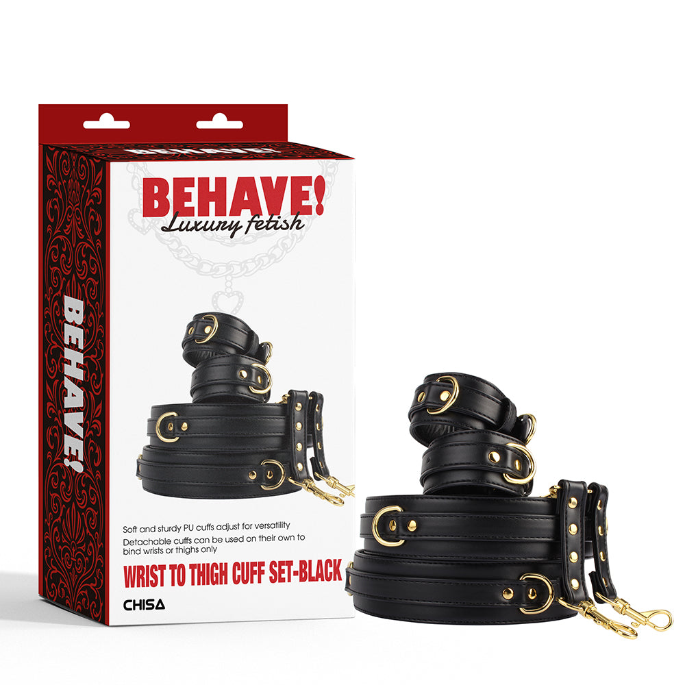 Chisa Soft and Sturdy Wrist to Thigh Cuff Set Cuffs And Restraints