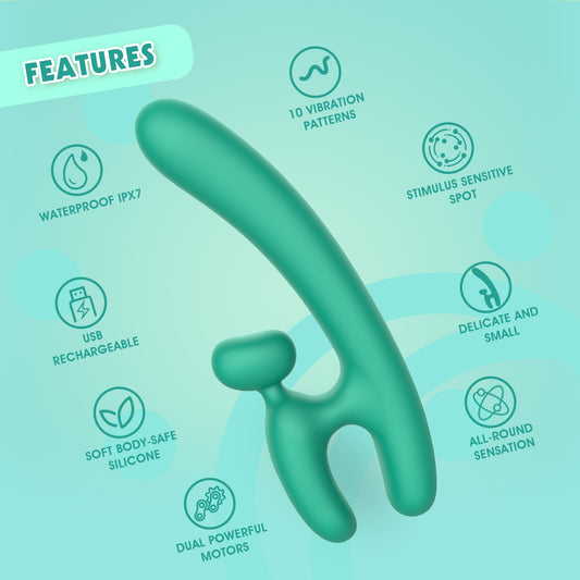 Lust Ripple Hriendyri Personal Adult Massager Teal - Personal Massagers