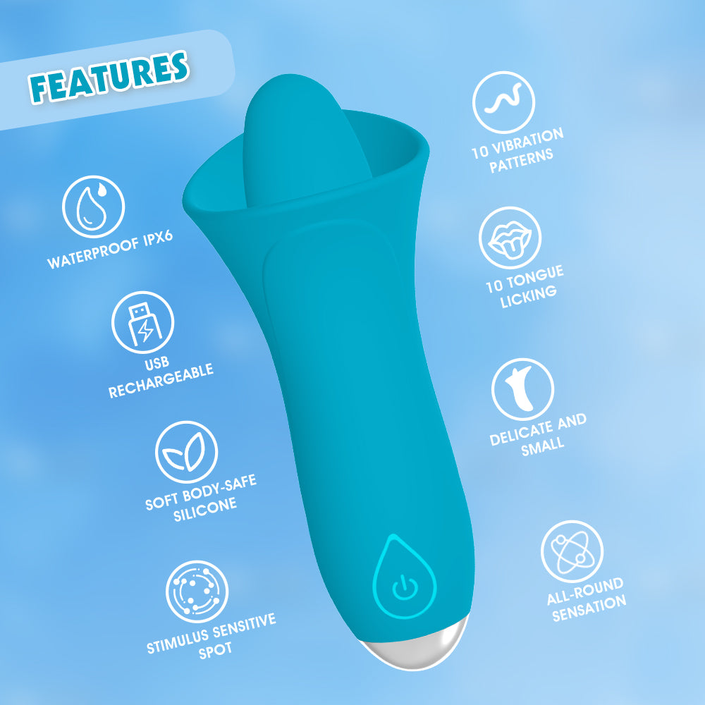 Lust Ripple Succubi 10 Function Clitoral Stimulator Blue Clit Ticklers and Pulsators