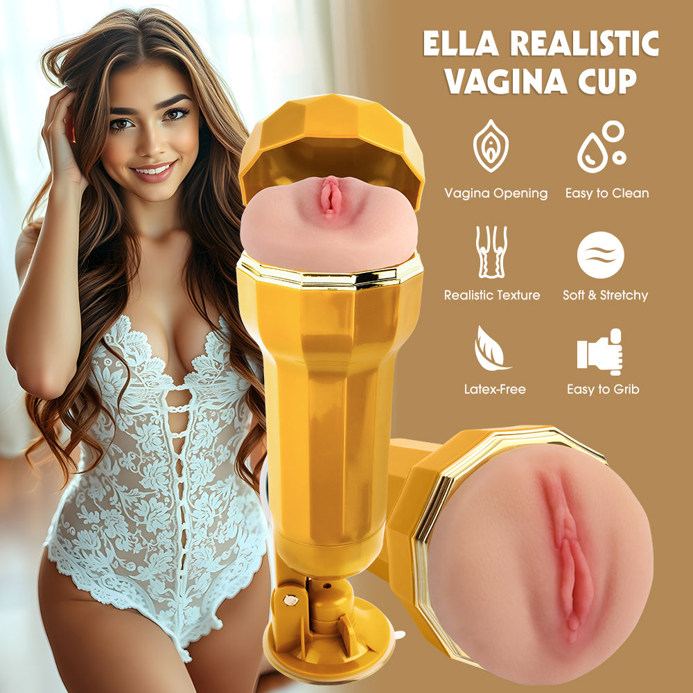 Chisa Ella Realistic Vibrating Vagina Cup Masturbators and Strokers