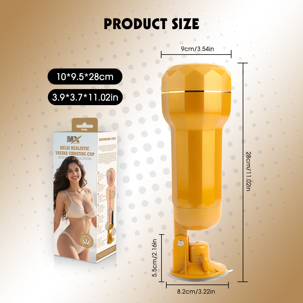Chisa Kelsi Vibrating Realistic Vagina Cup Masturbators and Strokers