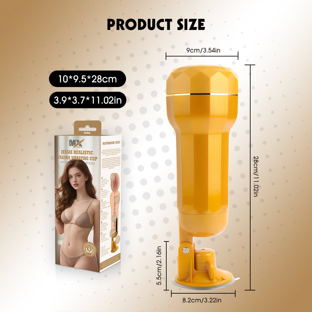 Chisa Jessie Realistic Vibrating Vagina Cup Masturbators and Strokers