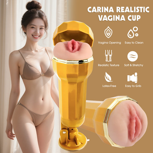 Chisa Carina Realistic Vagina Vibrating Cup {% if variant != 'Default Title' and variant != blank %} Default Title {% endif %} Masturbators and Strokers