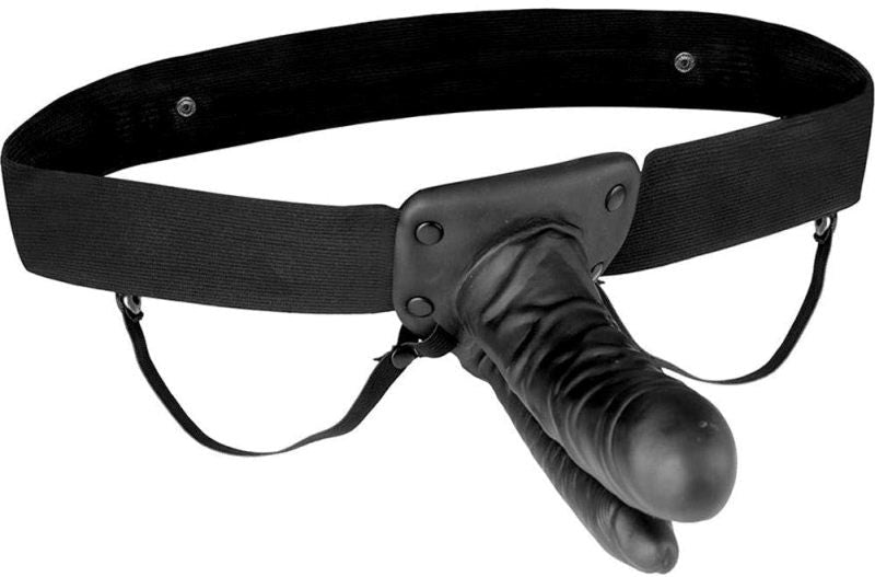 Lux Fetish Unisex Vibrating Hollow Double Penetration Strap-On D Strap On Sextoys