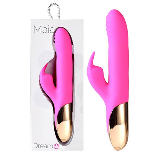 Maia Dream - Rechargeable Rabbit Vibe with Clit Stimulator and Rotating Beads - Rabbit Vibrators