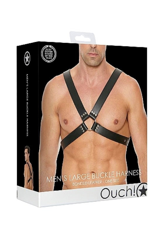 Bondage Bliss - Adjustable Leather Harness for Men Cuffs and Restraints