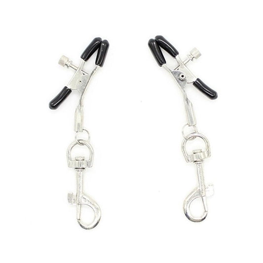 Metal Nipple Clamp With Leash Clips Breast and Nipple Toys