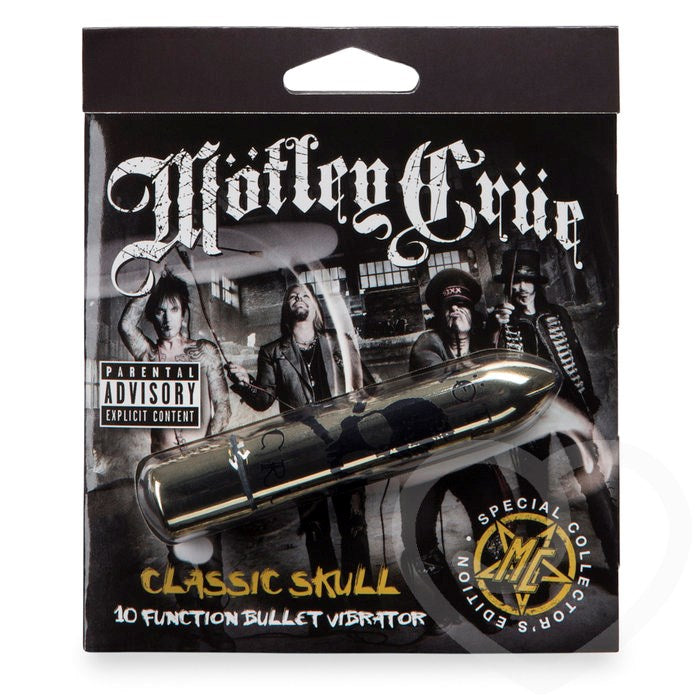 Motley Crue Classic Skull 10 Function Bullet Vibrator Gold Personal Massagers